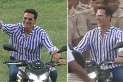 Akshay Kumar Ne UP Ke Sitarapur Me Sky Force Shoot Ke Bich Motorcycle Ki Sawari Ki mumbai bollywood bollywoodnews akshaykumar motorcycle filmygalli