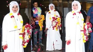 Fatima Bani Rakhi Sawant Umrah Se Laut Aayi Mumbai Airport Par Phoolon Se Swagat Kiya Gaya