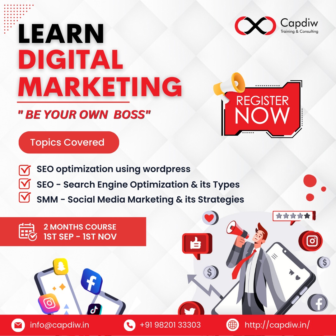 Exciting News! Join our comprehensive Digital Marketing Course at CAPDIW Training and Consultancy