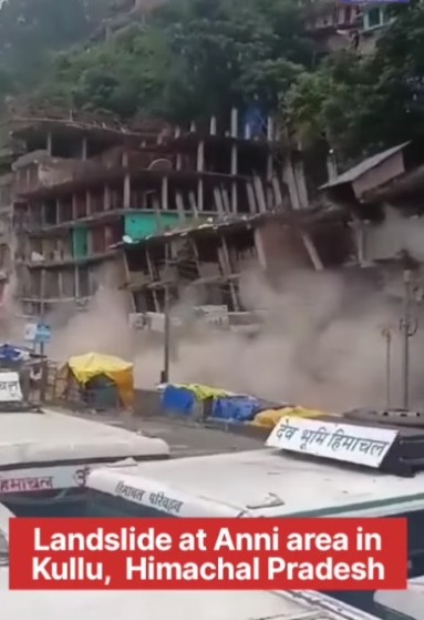 Landslide At Anni Area In Kullu Himachal Pradesh