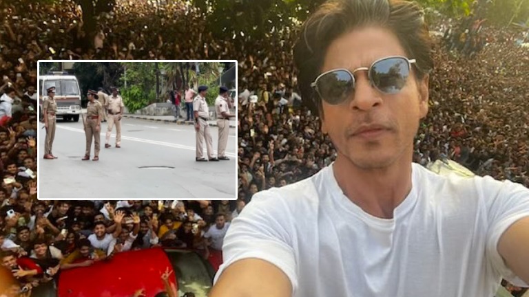 Shah Rukh Khan Ke Online Gaming Ad Ke Khilaf Protests Ke Karan Mumbai Police Mannat Ke Bahar Tenaat Hui mumbai bollywood bollywoodnews filmygalli shahrukhkhan onlinegaming mumbaipolice