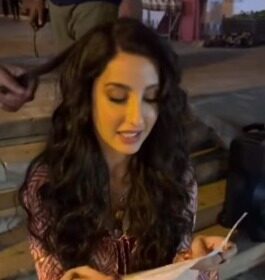 Looking Radiant In Baku NoraFatehi Lighting Up The Set With Her Free Spirit As She Starts Shooting For Her Upcoming Movie Alongside Vidyut Jammwal