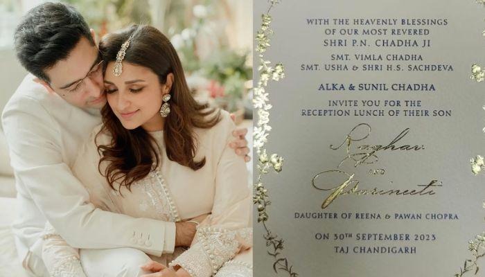 Parineeti Chopra Raghav Chadha Ne Fans Ke Liye Share Kiya Wedding Card Udaypur Me Shaadi Aur Reception Chandigar Me mumbai bollywood bollywoodnews parineetichopra raghavchadha wedding filmygalli