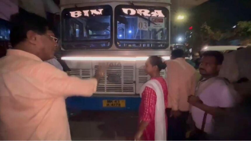 Bus Ghar me Ghusi Daru ke nashe me Driver se out of control hui bus at Thane