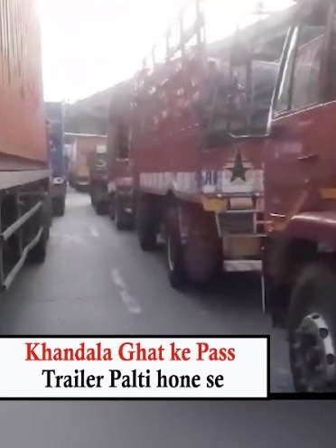 Khandala Ghat KKe Pass Trailer Palti Hone Se 6 Ghante Ka Traffic Jaam