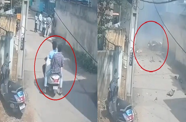 Scooter Par Leja Rahe Phatake Bomb Se Blast Hua, 1 Shakhs Ki Death Hui, Andhra Pradesh Me CCTV Footage Hua Viral