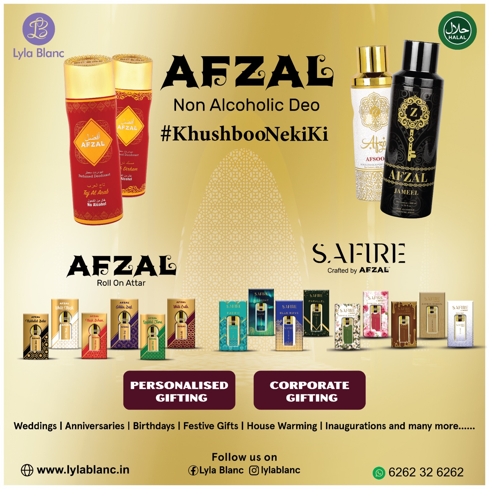 Afzal Non-Alcoholic Halal Certified Deodorant and Attar for Men And Women Offer Buy 3 Get 1 Free + 20% Discount.
