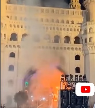 Aag Lagi Eid Milad Julus Me Lej Rahe DJ System Ke Generator Van Me At Charminar Hyderabad