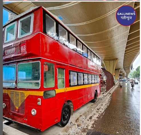 BEST Double Decker Bus ko library banaya BMC B Ward ne, JJ Flyover ke neeche khadi hai Bus