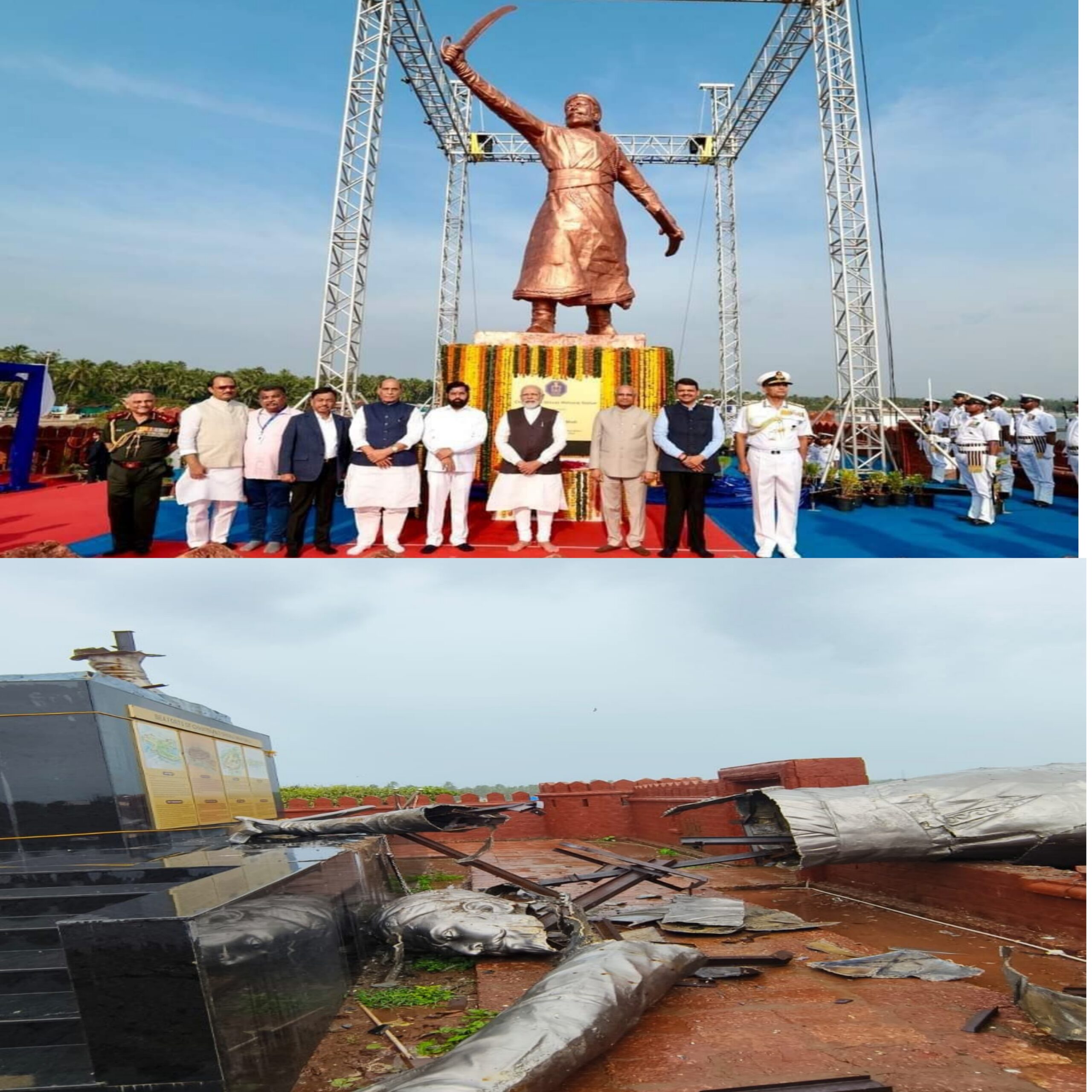 Breaking – Chhatrapati Shivaji Maharaj Ka Statue Gira, PM Modi Ne Kiya Tha Inauguration At Sindhudurg