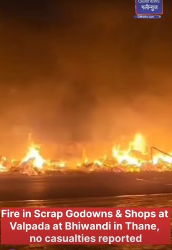 Fire In Scrap Godowns & Shops At Valpada At Bhiwandi In Thane, No Casualties Reported