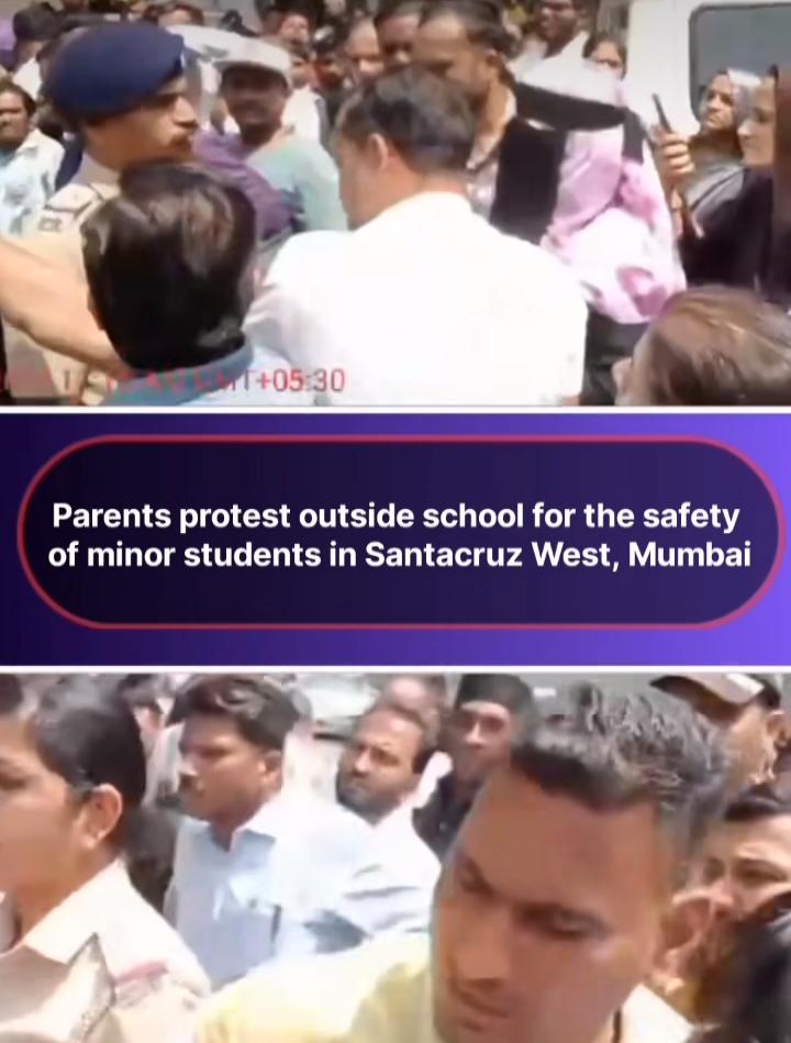 Parents Protest Outside School For The Safety Of  Minor Students In Santacruz West, Mumbai