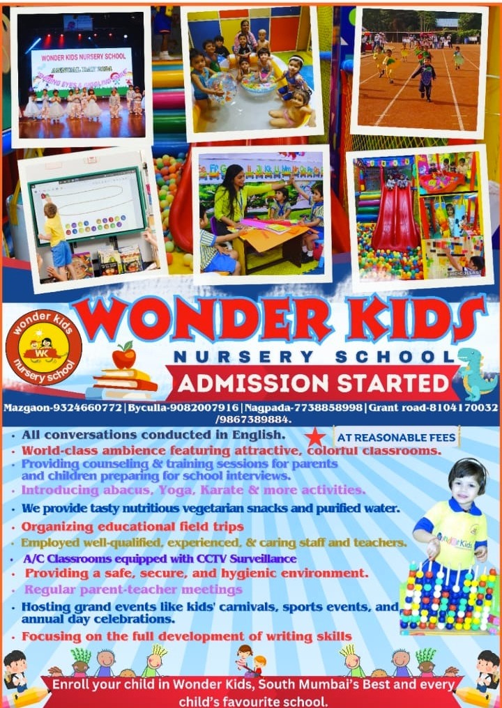 Wonder Kids Nursery School ADMISSION IN FULL SWING For Play Group, Nursery, Jr.KG & Sr.Kg