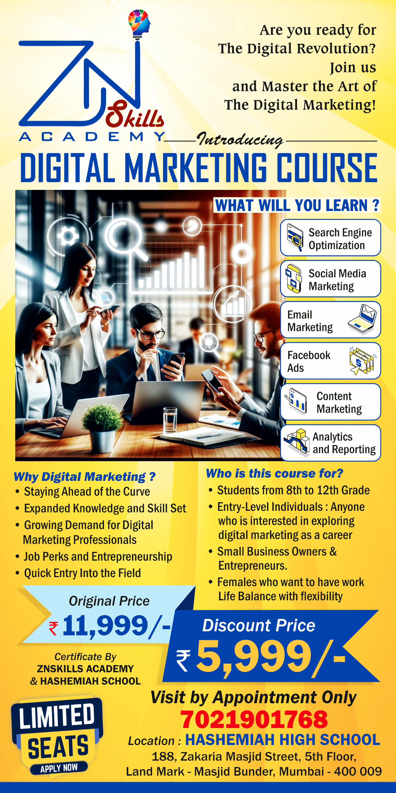 ZnSkills Academy Introducing 1.5 Months Digital Marketing Course