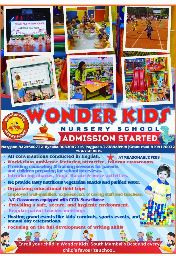 Wonder Kids Nursery School ADMISSION IN FULL SWING For Play Group, Nursery, Jr.KG & Sr.Kg