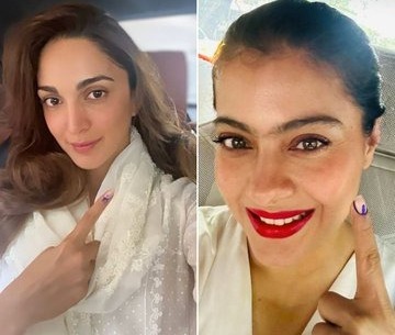 Bollywood celebs Kiara Advani, kajol And Rakul Preet Singh Were All Spotted Casting Their Votes At Polling Stations In Mumbai.