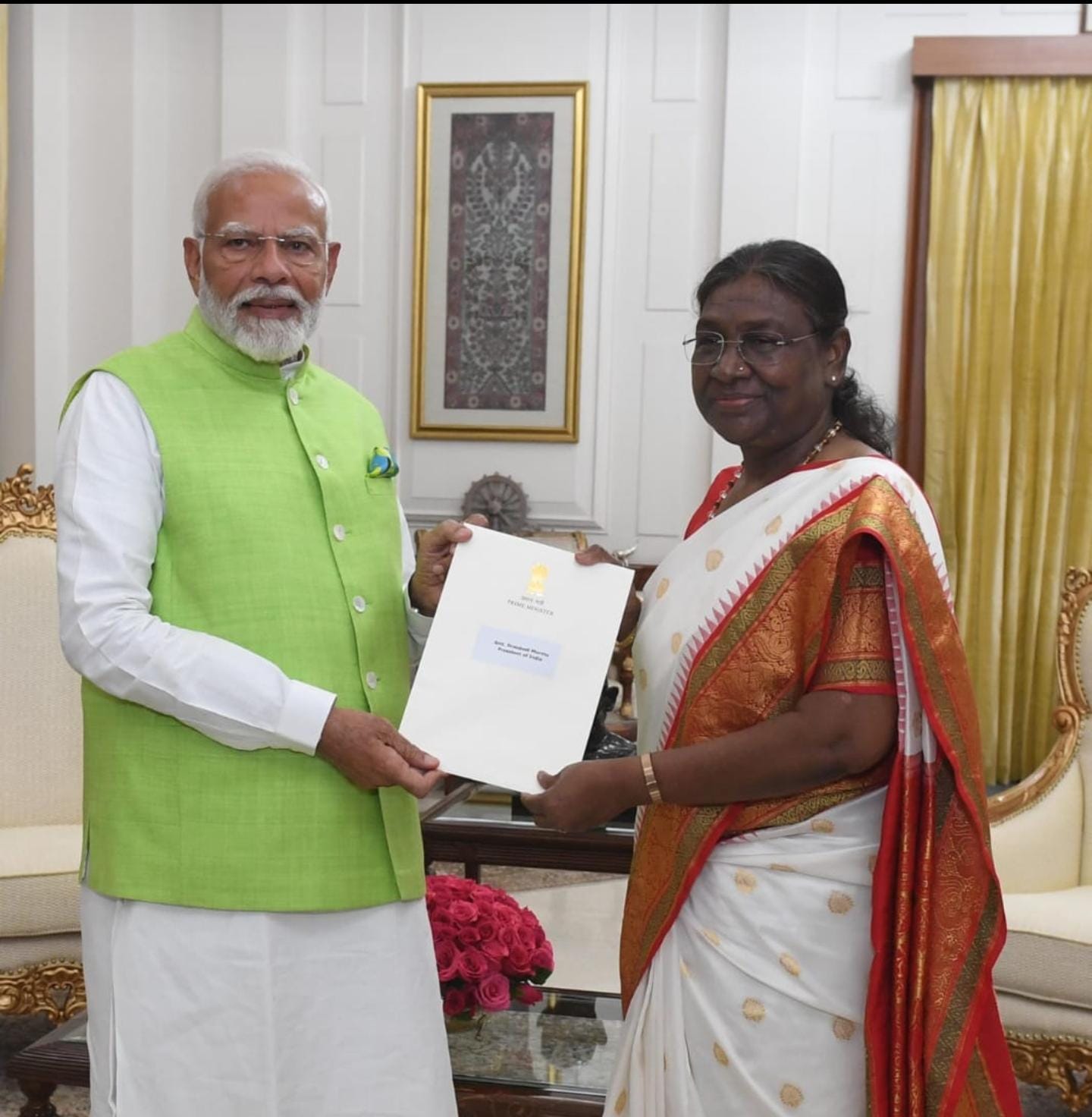 PM Modi ne Resign kiya, President Droupadi Murmu ko apna resignation saunpa