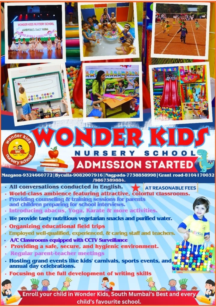 Wonder Kids Nursery School ADMISSION IN FULL SWING For Play Group, Nursery, Jr.KG & Sr.Kg