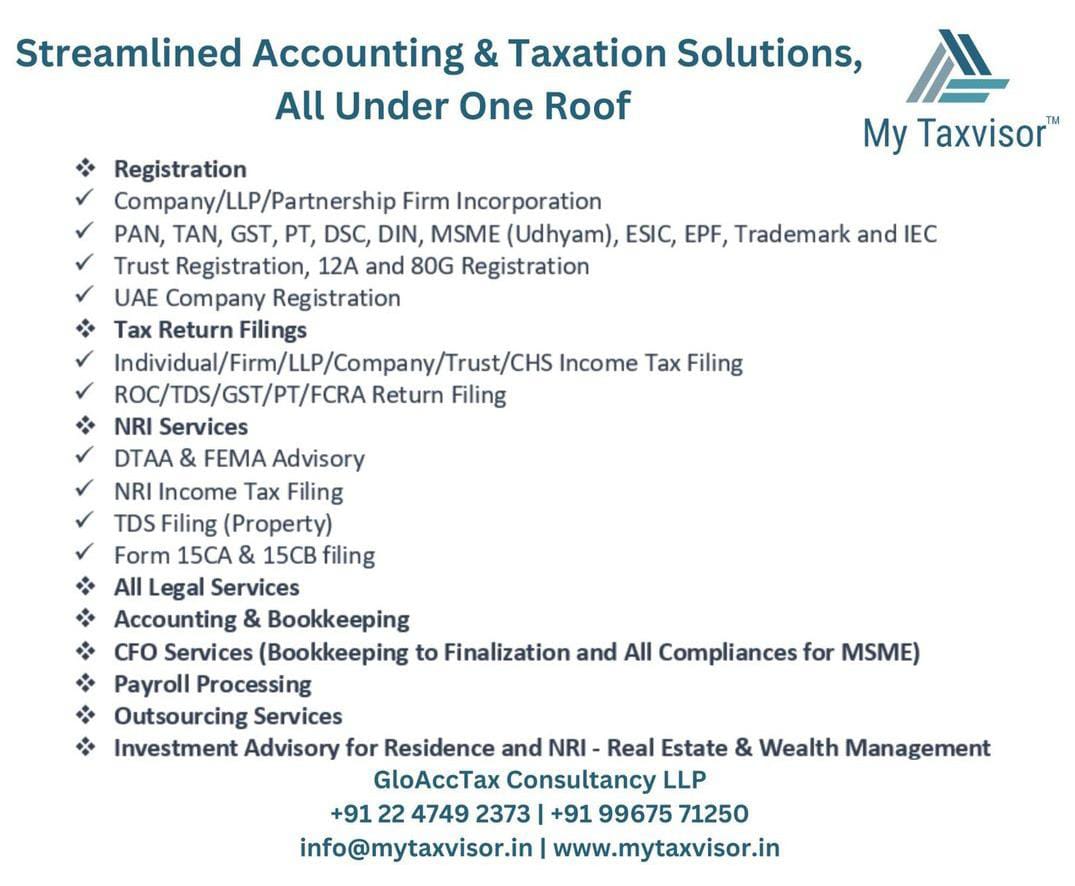 My Taxvisor Expert In Accounting & Taxation Services