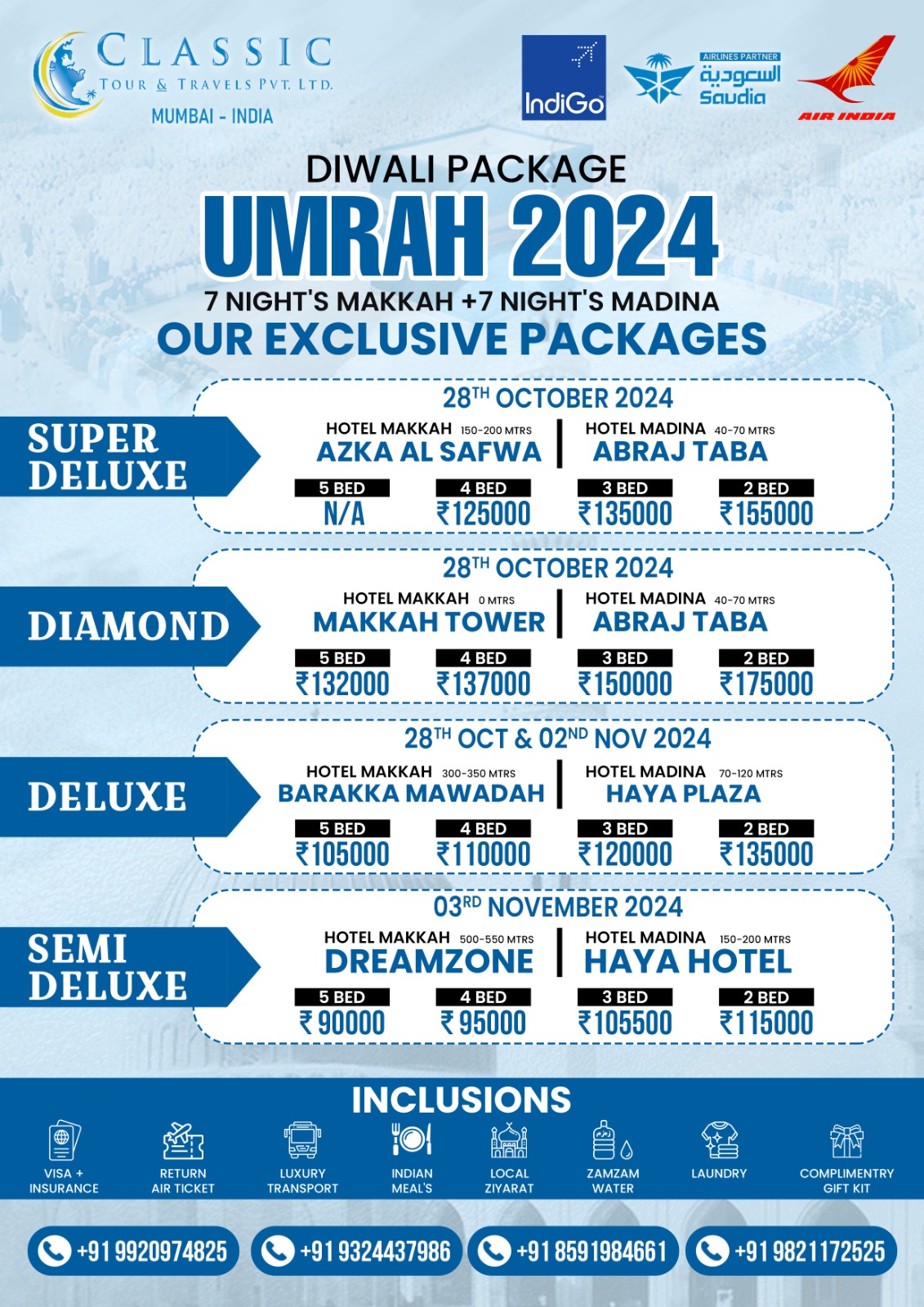 VACATION – DIWALI HOLIDAYS UMRAH