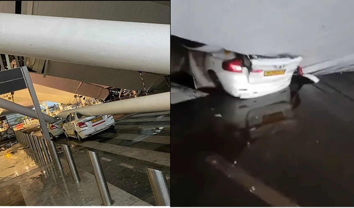 Roof Portion Collapse Hua Delhi Airport Terminal 1 Par, 1 Dead 5 Injured, Rescue Operation Jaari