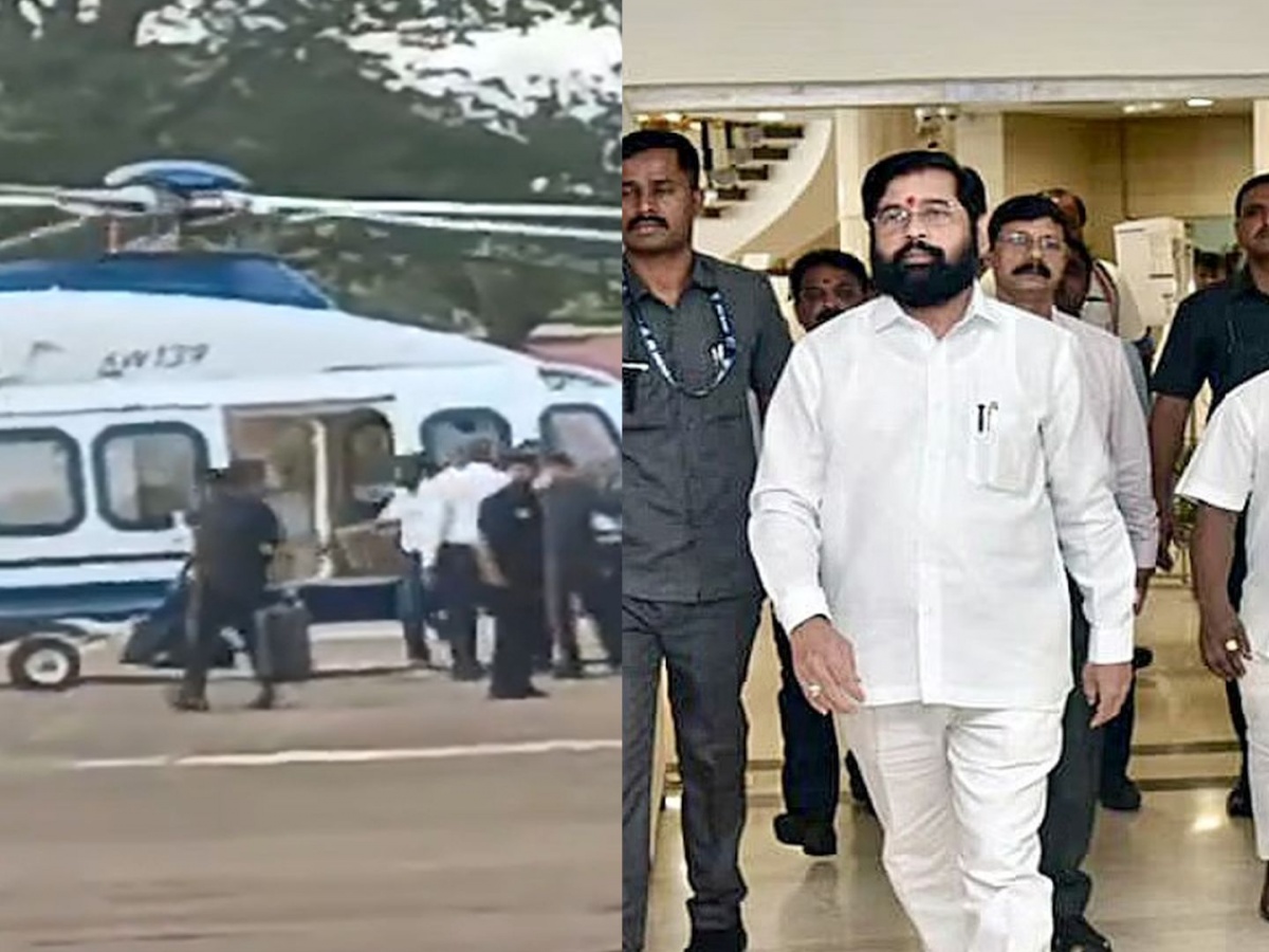 CM Eknath Shinde Ke Bag Ki Talashi Li Gayi, Nashik Mein Helicopter Se Utarne Ke Baad Police Ne Kiya Bag Check