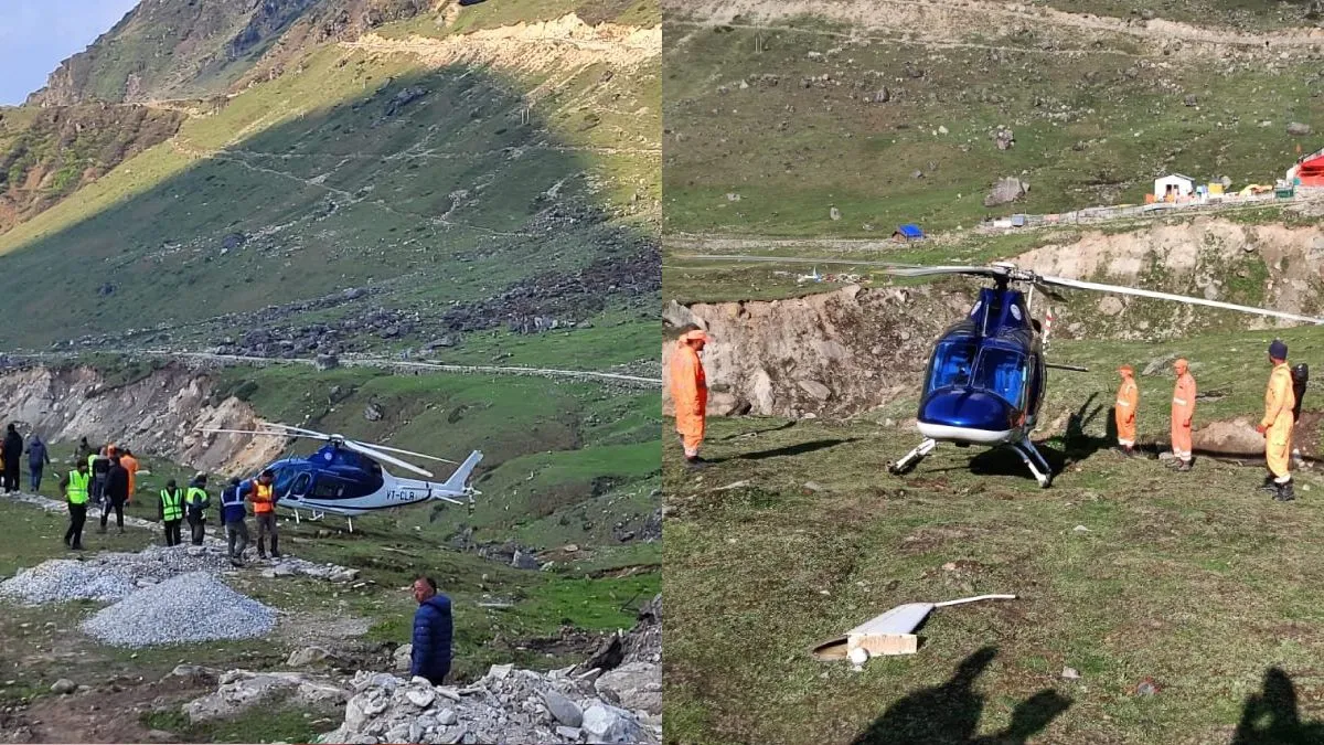Helicopter Crash Hua – Landing Ke Waqt Gira Helicopter At Kedarnath, Haadsa Video Me Capture Hua