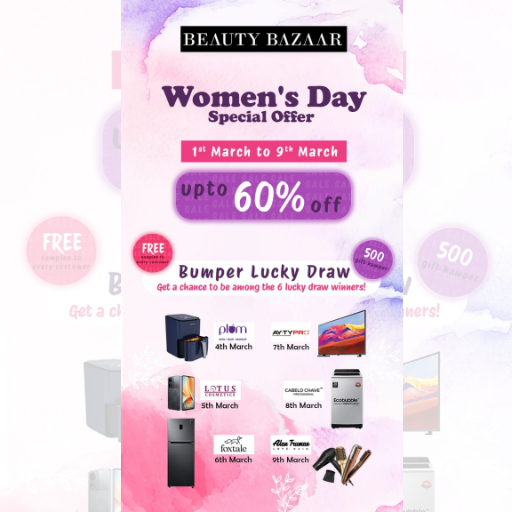 Women Day Offer, All Leading Brands Are Now On SPECIAL OFFER upto 70% OFF By Beauty Bazaar at Crawford Market