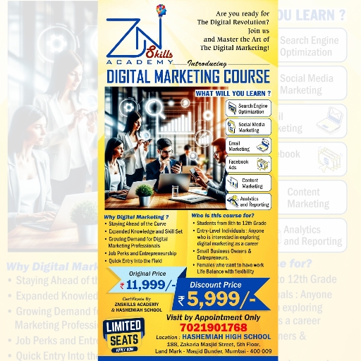 ZnSkills Academy Introducing  1.5 Months Digital Marketing Course
