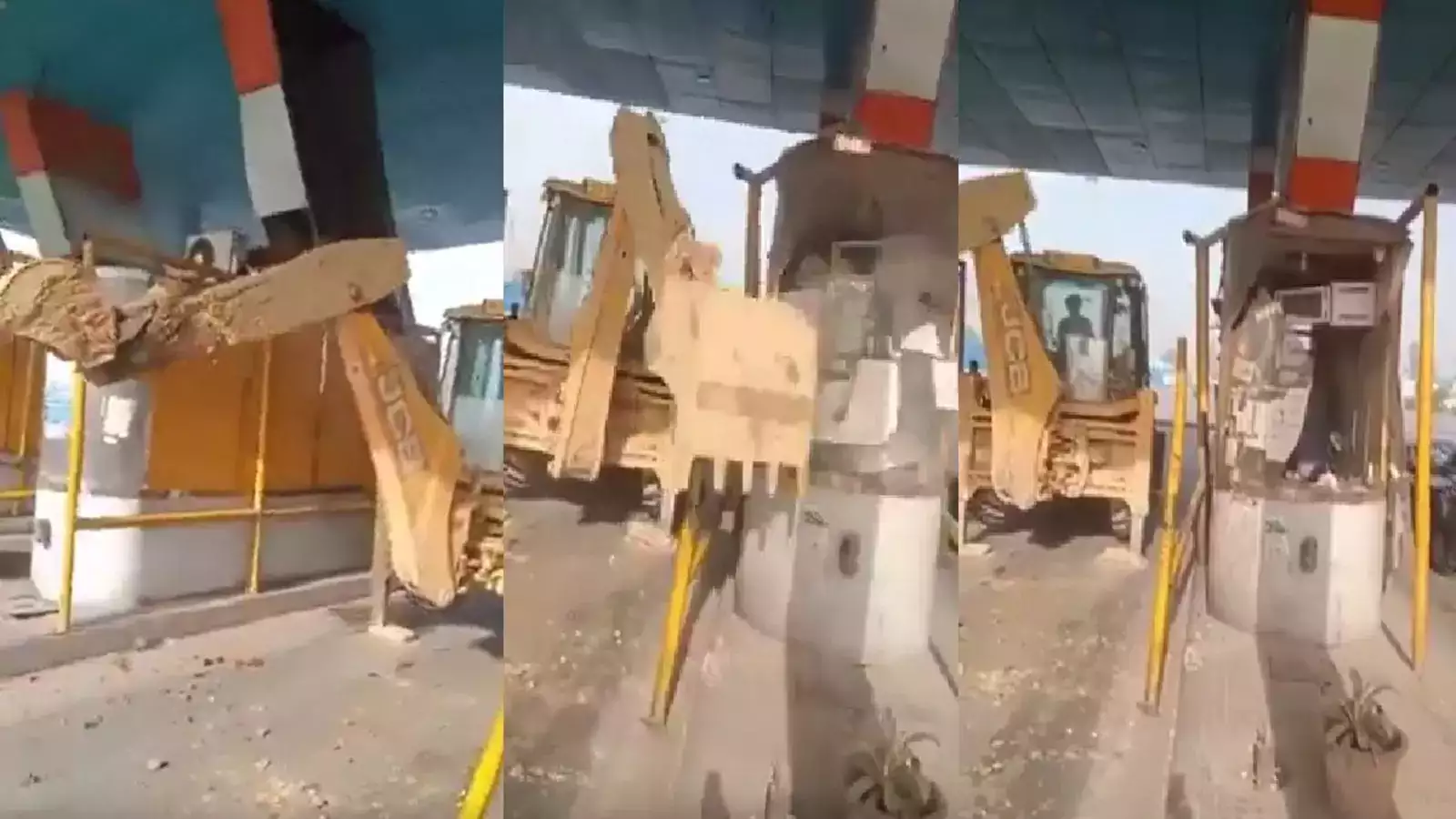 Bulldozer Driver Bhadak Gaya, Toll Mangne Par, Toll Booth Par Chadai Kardiya At Hapur Uttar Pradesh