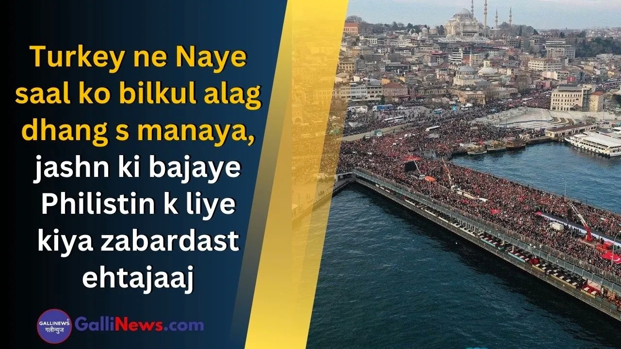 Turkey Ne Naye Saal Ko Bilkul Alag Dhang Se Manaya, Jashn Ki Bajaye Philistin Ke Liye Kiya Zabardast Ehtajaaj.