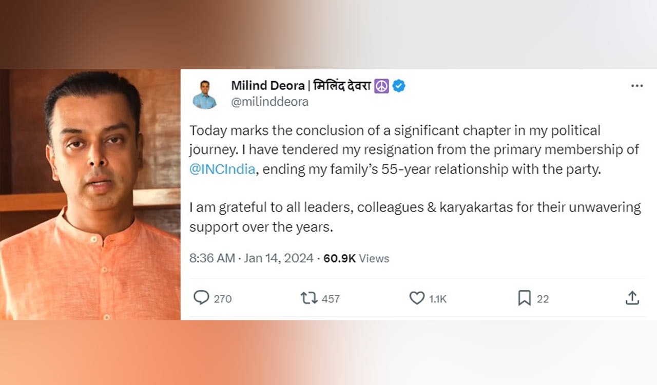 Breaking: Milind Deora Resign from Congress, Milind Deora ne Congress Party ko kaha BY BY TA TA, Milind Deora ne Congress Primary Membership se kiya resign Congress ko laga Zordar Jhatka