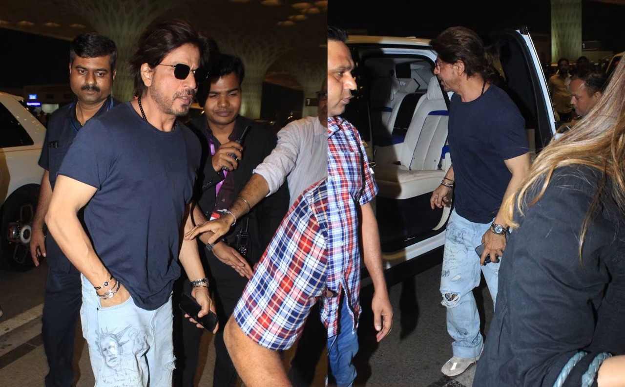 Shah Rukh Khan Sports Ponytail Look At Mumbai Airport