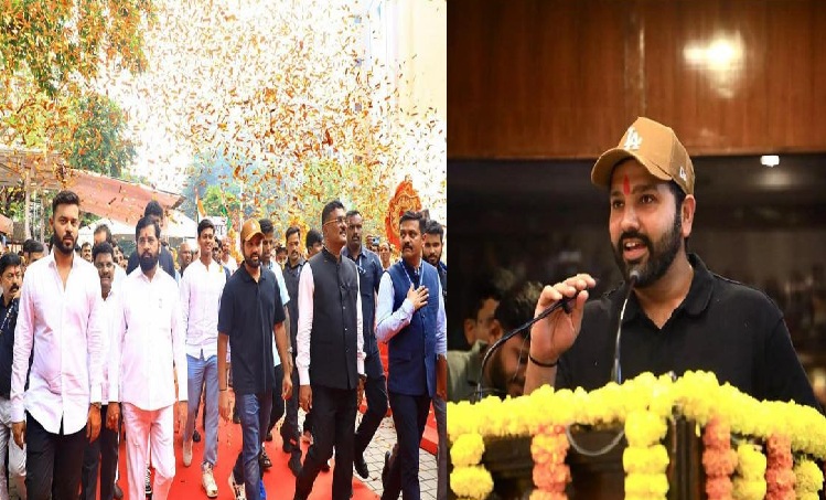 CM Shinde Ke Sath Captain Rohit Sharma Ki Maharashtra Vidhan Bhavan Me Entry, Team India Ka Swagat Kiya Gaya