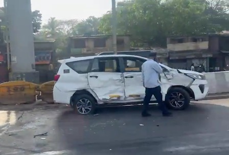 Accident at Andheri Western Express Highway, aaj subha hue iss haadse ke baad Lamba Jaam Lag gaya tha