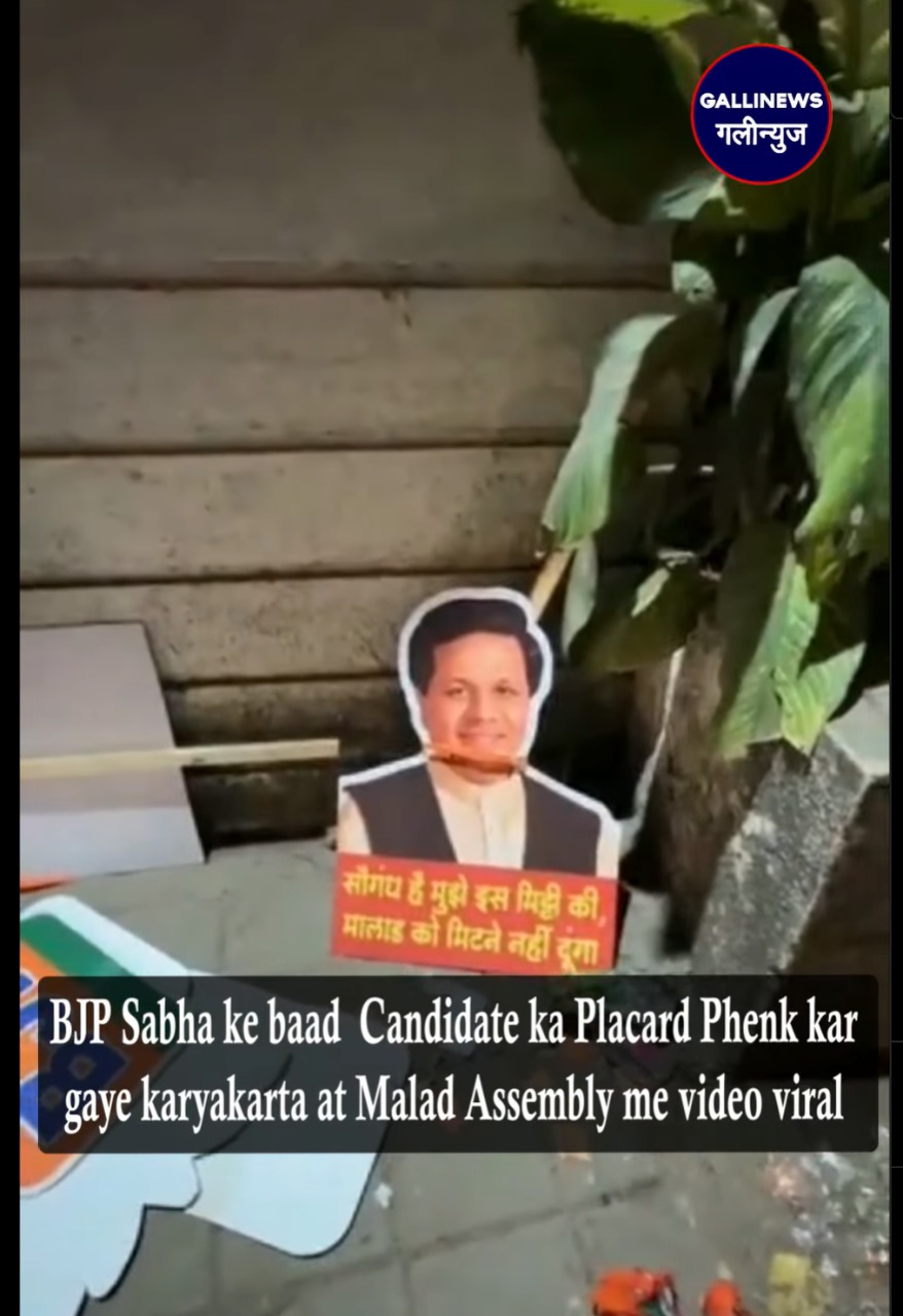 BJP Sabha Ke Baad Candidate Ka Placard Phenk Kar Gaye Karyakarta Malad Assembly Mein, Video Hua Viral