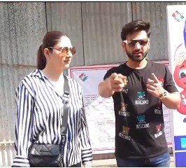 Singer Rahul Vaidya and his wife, actor Disha Parmar
