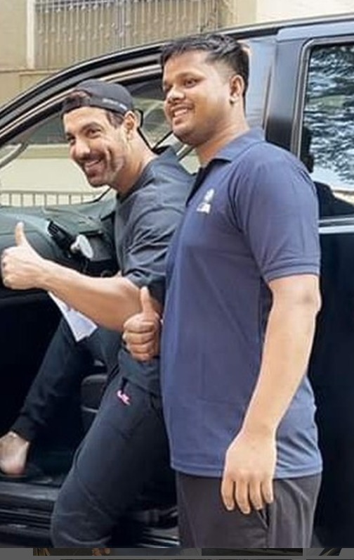 Actor John Abraham Spotted After Casting His Vote At A Polling Station In Mumbai.