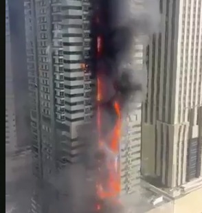 Dubai Marina Bldg Fire 67 Storey Tower  3820 Evacuated without Injuries