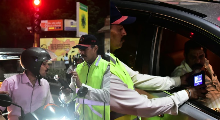 Drink & Drive ke 266 cases sahit 2,357 Traffic Violations ke cases darj kiya Navi Mumbai Police ne 31st Dec ko