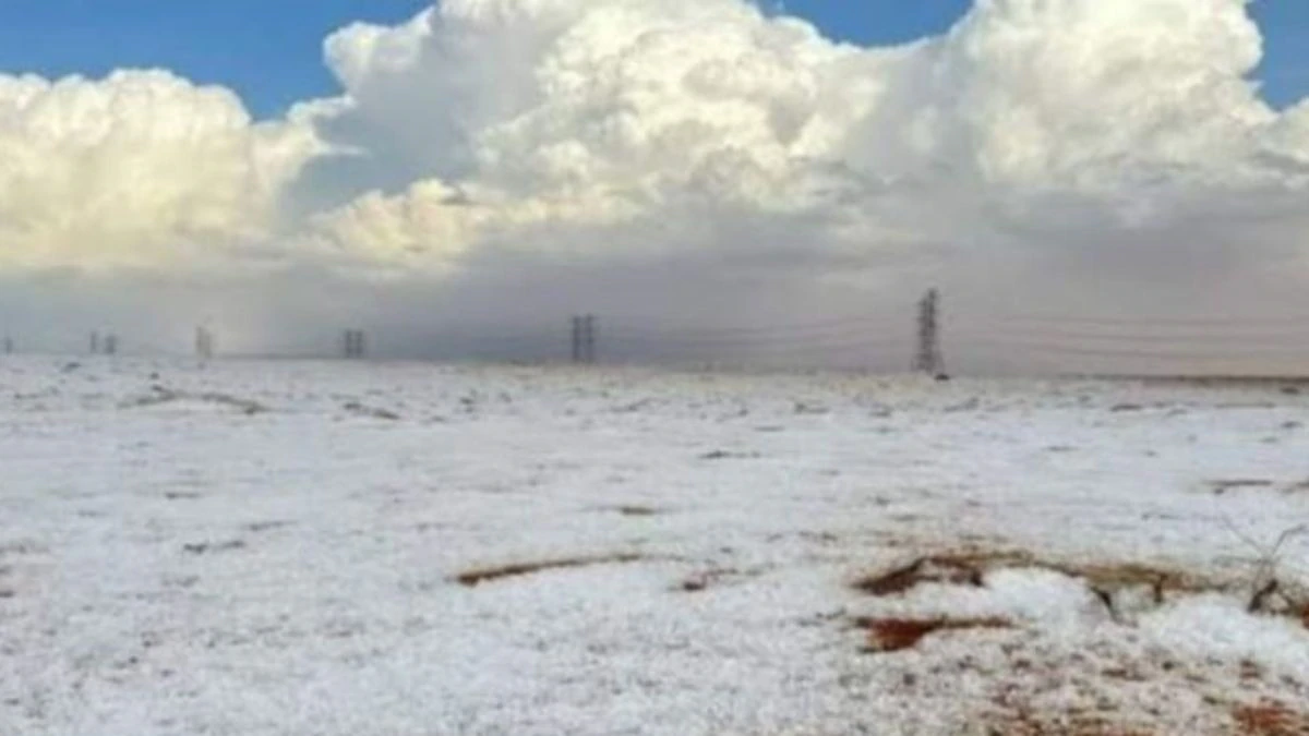 Allah ki Rehmat ya Azab ? Saudi Arab ke registan me Snowfall video horaha hai viral
