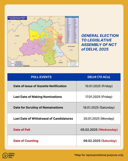 Delhi Assembly Election Ki Date Ka Ailan Hua, 5 Feb Ko Hogi Voting Aur 8 Feb Ko Counting