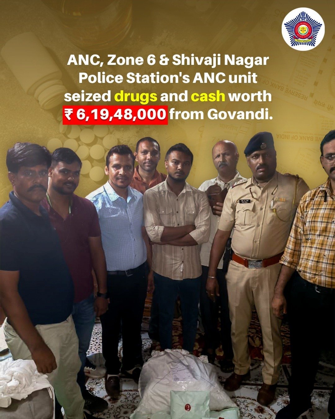 MD, Gaanja, Codeine Phosphate Onerex – ₹6.19 Crore Ka Drugs Pakda Govandi Shivaji Nagar Se Mumbai Police Ne