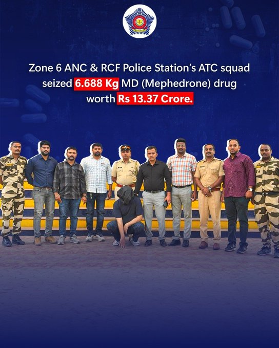 MD Drugs 13 Crore Value ki pakda Mumbai Police ANC zone 6 ne, 5 Arrersted by RCF police station