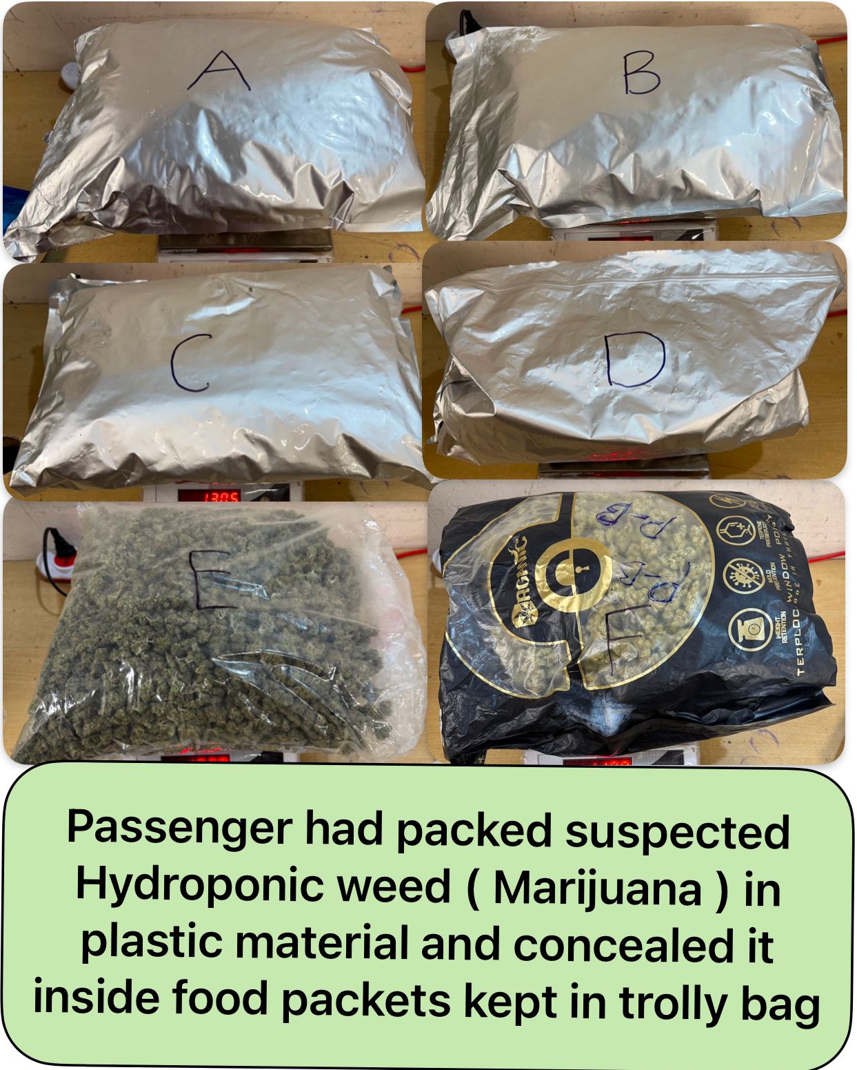 Bangkok Se Gaanja 5.56 Kg Laaya Passenger Arrested By AIU At Mumbai Airport, Drugs Food Packets Me Laaya Jaraha Tha