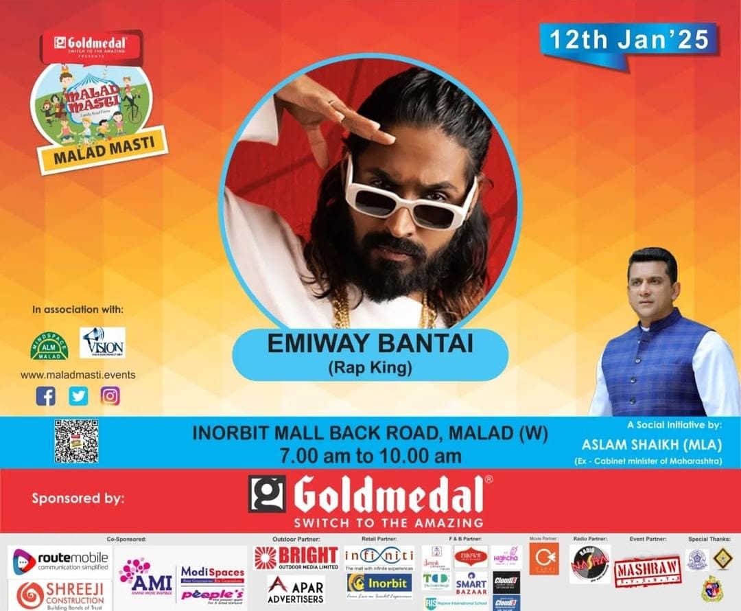 Rapper Emiway Bantai Ke Fans Ke Liye Good News, Sunday 12 January Ko Malad Masti Me Hoga Performance, Entry Free