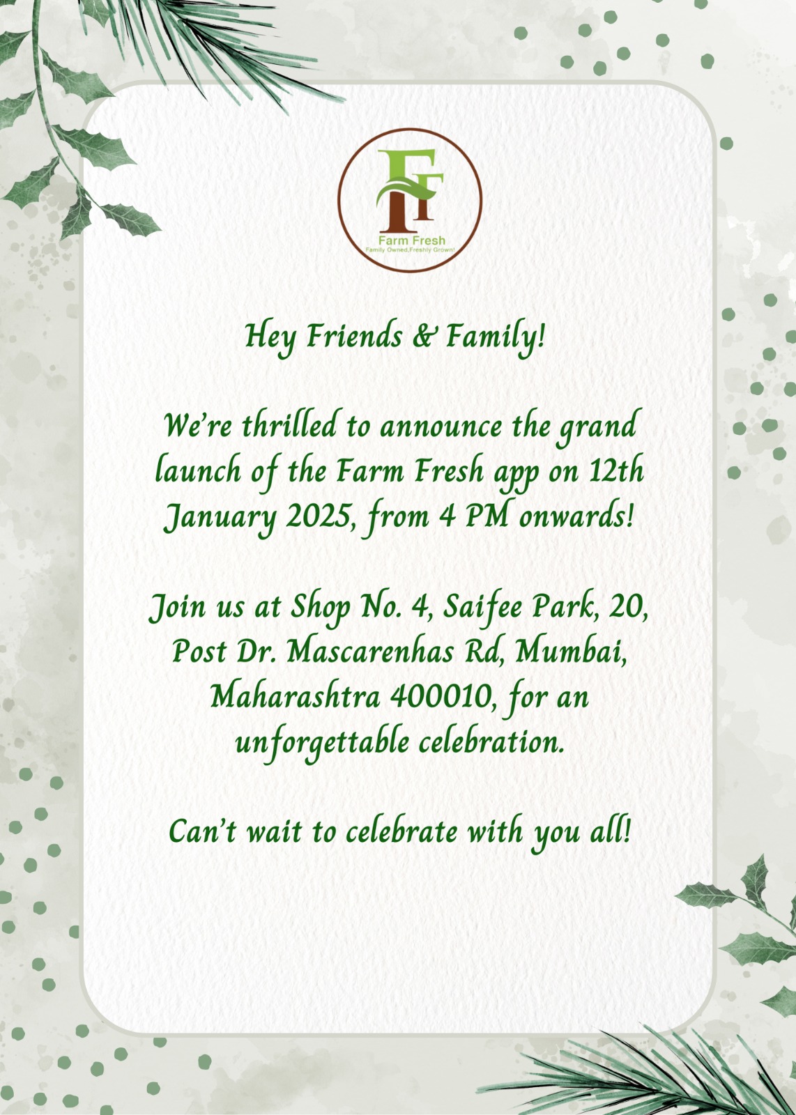 Grand Launch Alert!  Farm Fresh App Launch Party & Store Opening