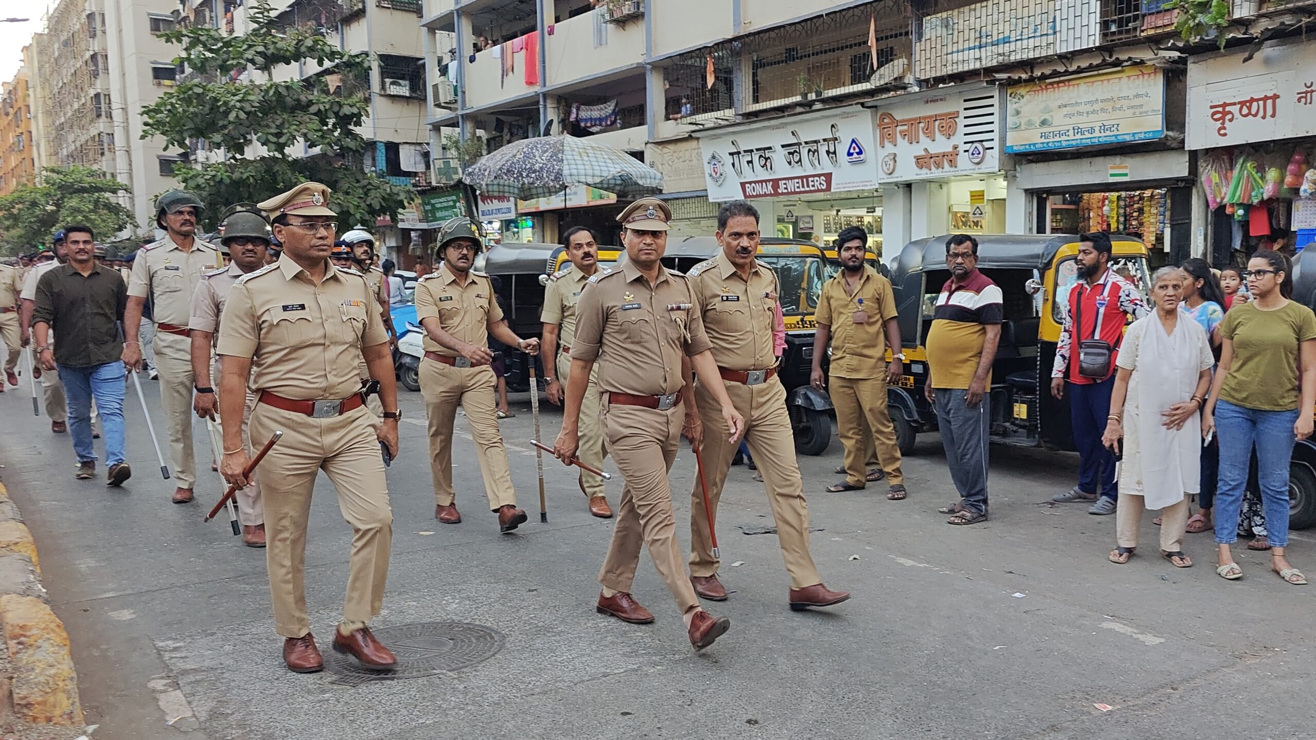 Police Flag march at Govandi Mankhurd
