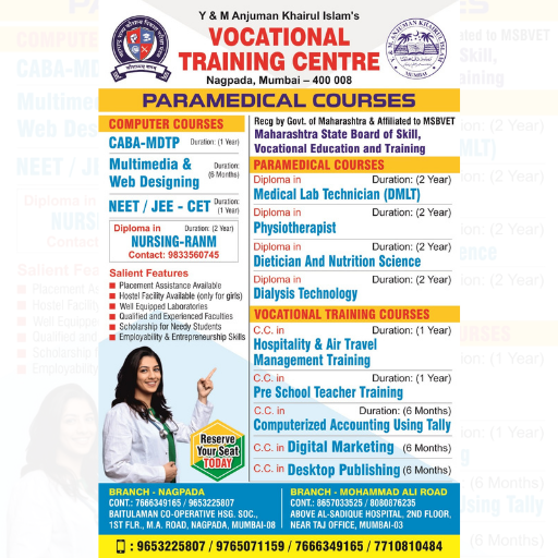VocationalTraining, DiplomaCourses, SkillDevelopment, MedicalLabTechnician, DialysisTechnology, NutritionDiploma, PhysiotherapyDiploma, HospitalityCourses, PreschoolTeacherTraining, ComputerTallyCourse, CareerCourses, MSBSVET, GovernmentRecognizedCourses, JobReadyCourses, MumbaiEducation, NagpadaCourses, MohammedAliRoad, ShortTermCourses, CareerGrowth, StudentsOfMumbai, EducationForAll, ParamedicalCourses, SkillBasedLearning, AKIVocationalCentre, AdmissionOpen