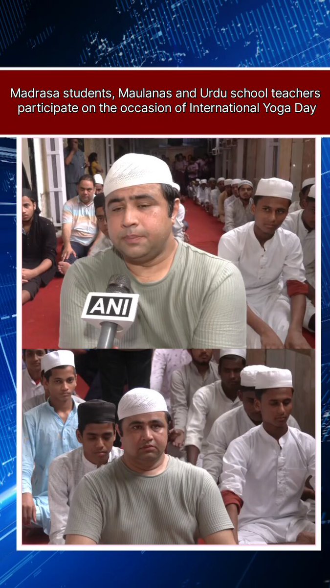 Madrasa students, Maulanas and Urdu school teachers participate on the occasion of International Yoga Day